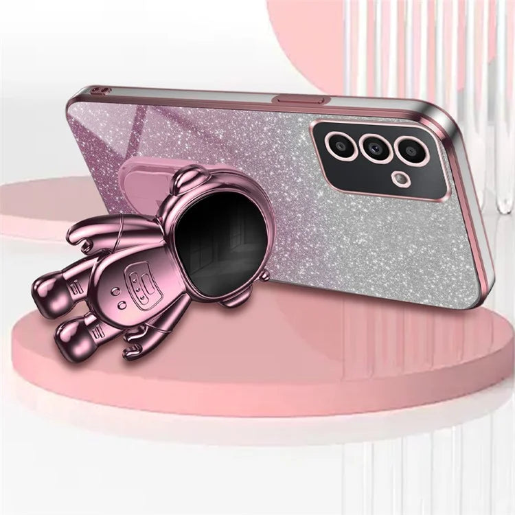 For Samsung Galaxy A24 4G Case PC+TPU Anti-scratch Phone Cover with Astronaut Kickstand