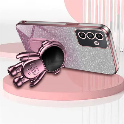 For Samsung Galaxy A24 4G Case PC+TPU Anti-scratch Phone Cover with Astronaut Kickstand