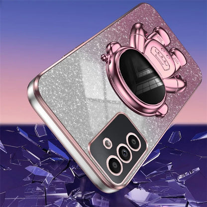 For Samsung Galaxy A24 4G Case PC+TPU Anti-scratch Phone Cover with Astronaut Kickstand