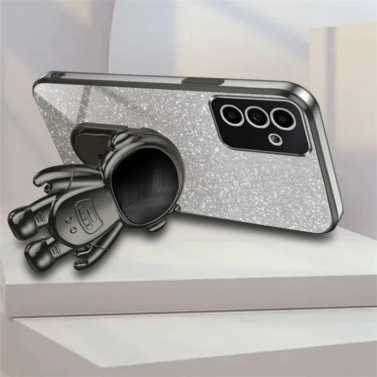 For Samsung Galaxy A24 4G Case PC+TPU Anti-scratch Phone Cover with Astronaut Kickstand