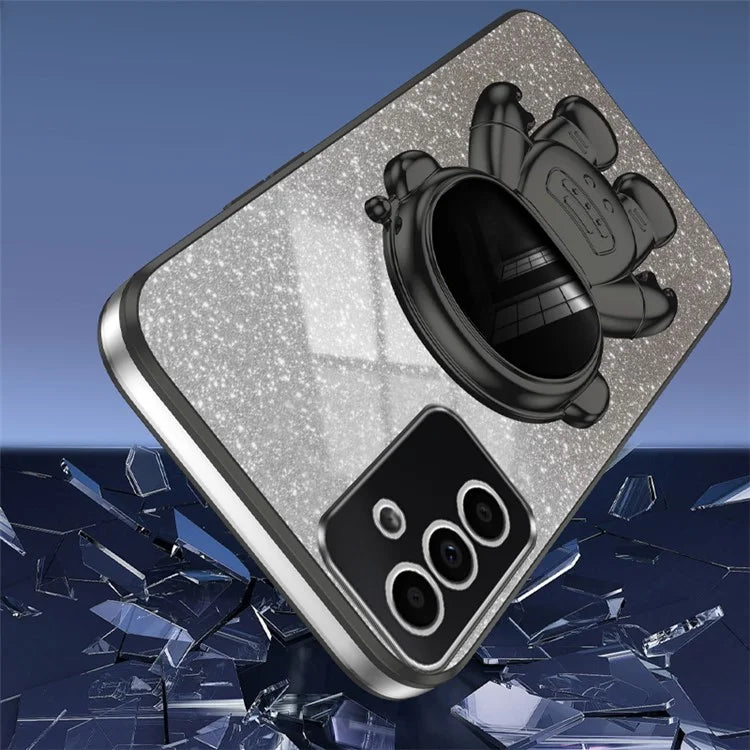 For Samsung Galaxy A24 4G Case PC+TPU Anti-scratch Phone Cover with Astronaut Kickstand