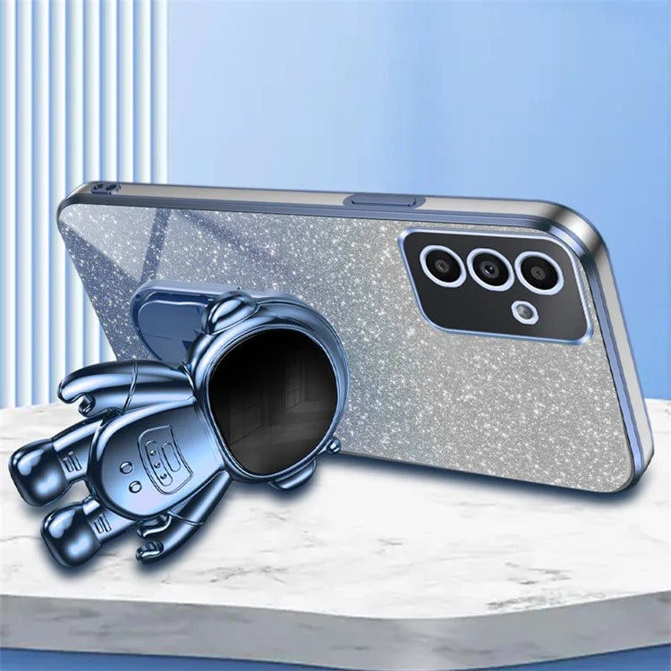 For Samsung Galaxy A24 4G Case PC+TPU Anti-scratch Phone Cover with Astronaut Kickstand