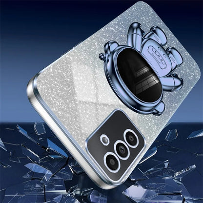 For Samsung Galaxy A24 4G Case PC+TPU Anti-scratch Phone Cover with Astronaut Kickstand