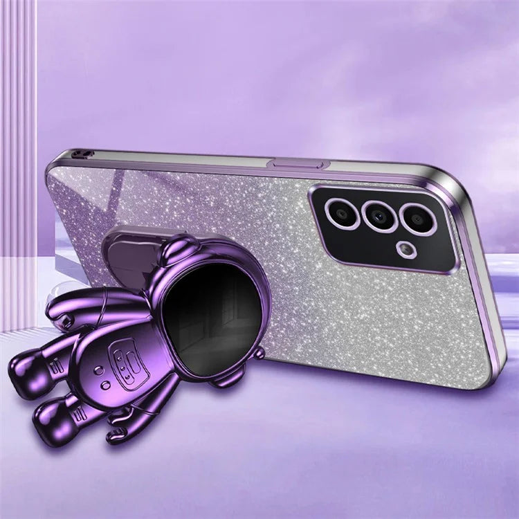 For Samsung Galaxy A24 4G Case PC+TPU Anti-scratch Phone Cover with Astronaut Kickstand