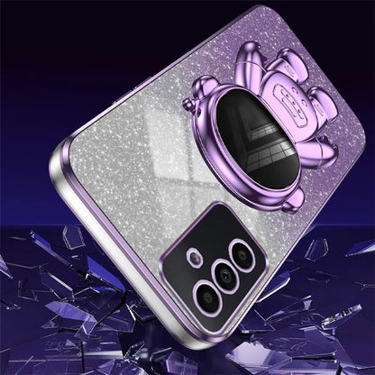 For Samsung Galaxy A24 4G Case PC+TPU Anti-scratch Phone Cover with Astronaut Kickstand