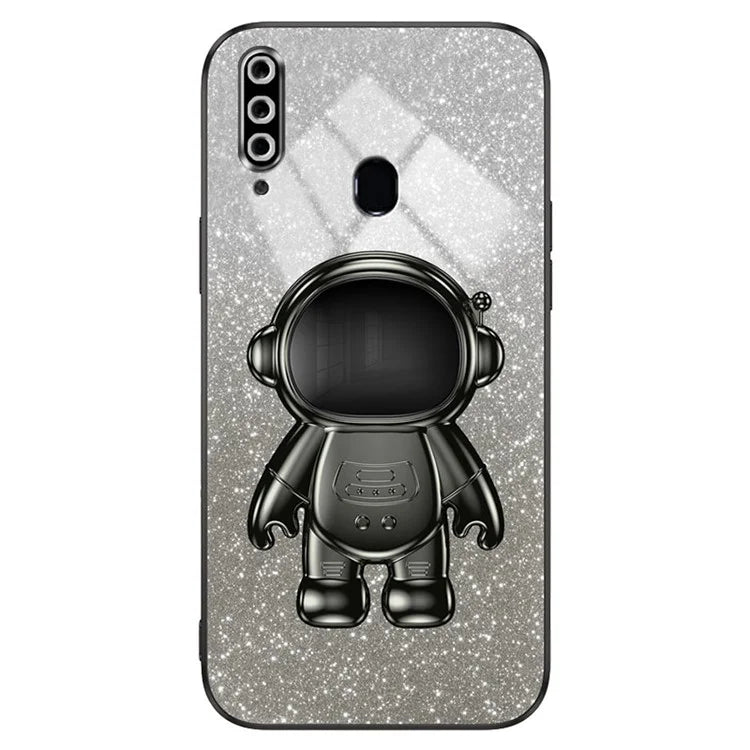 For Samsung Galaxy A20s Phone Cover Drop-resistant PC+TPU Astronaut Kickstand Case