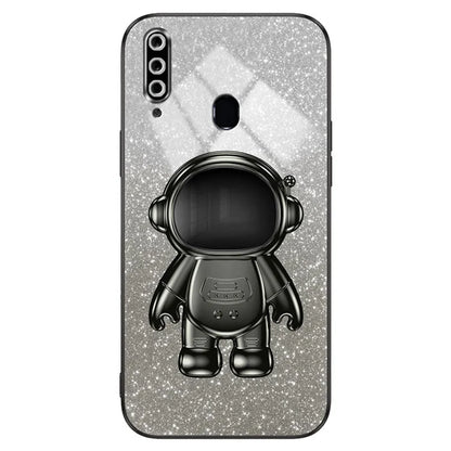 For Samsung Galaxy A20s Phone Cover Drop-resistant PC+TPU Astronaut Kickstand Case