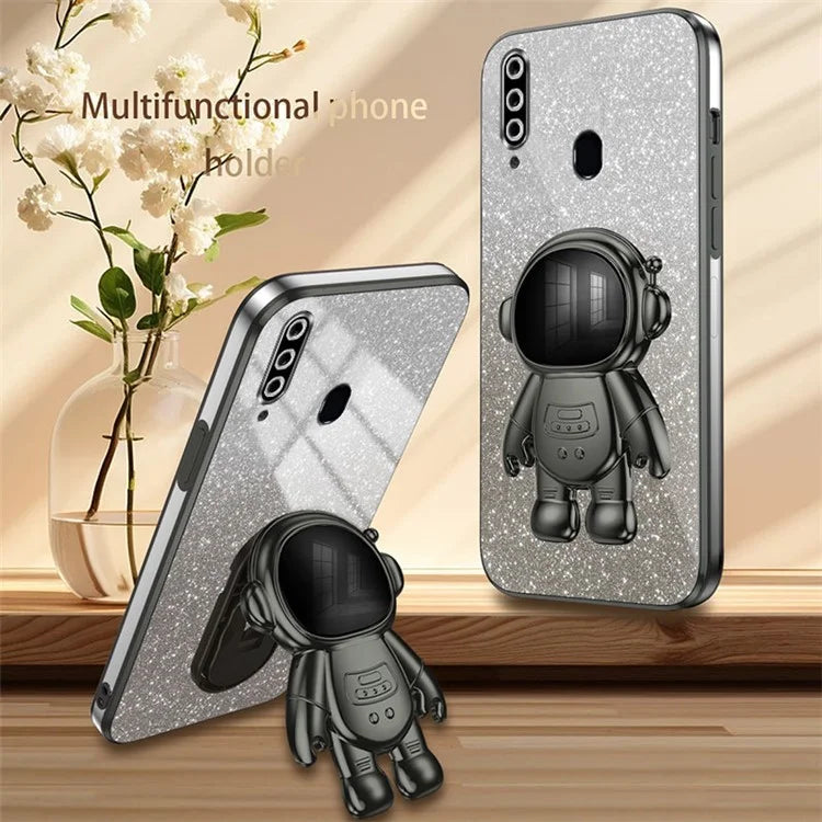 For Samsung Galaxy A20s Phone Cover Drop-resistant PC+TPU Astronaut Kickstand Case