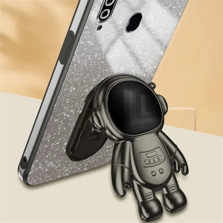 For Samsung Galaxy A20s Phone Cover Drop-resistant PC+TPU Astronaut Kickstand Case