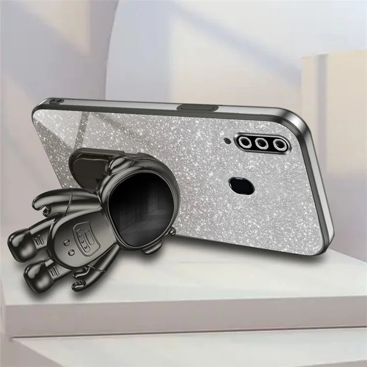 For Samsung Galaxy A20s Phone Cover Drop-resistant PC+TPU Astronaut Kickstand Case