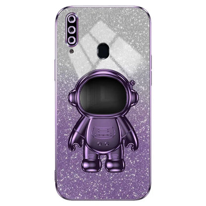 For Samsung Galaxy A20s Phone Cover Drop-resistant PC+TPU Astronaut Kickstand Case