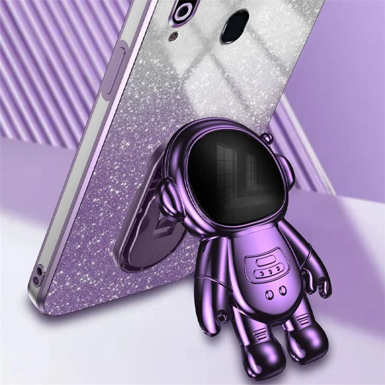 For Samsung Galaxy A20s Phone Cover Drop-resistant PC+TPU Astronaut Kickstand Case
