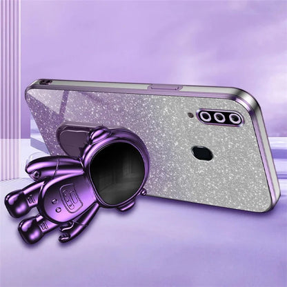 For Samsung Galaxy A20s Phone Cover Drop-resistant PC+TPU Astronaut Kickstand Case