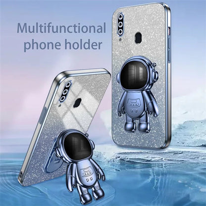 For Samsung Galaxy A20s Phone Cover Drop-resistant PC+TPU Astronaut Kickstand Case