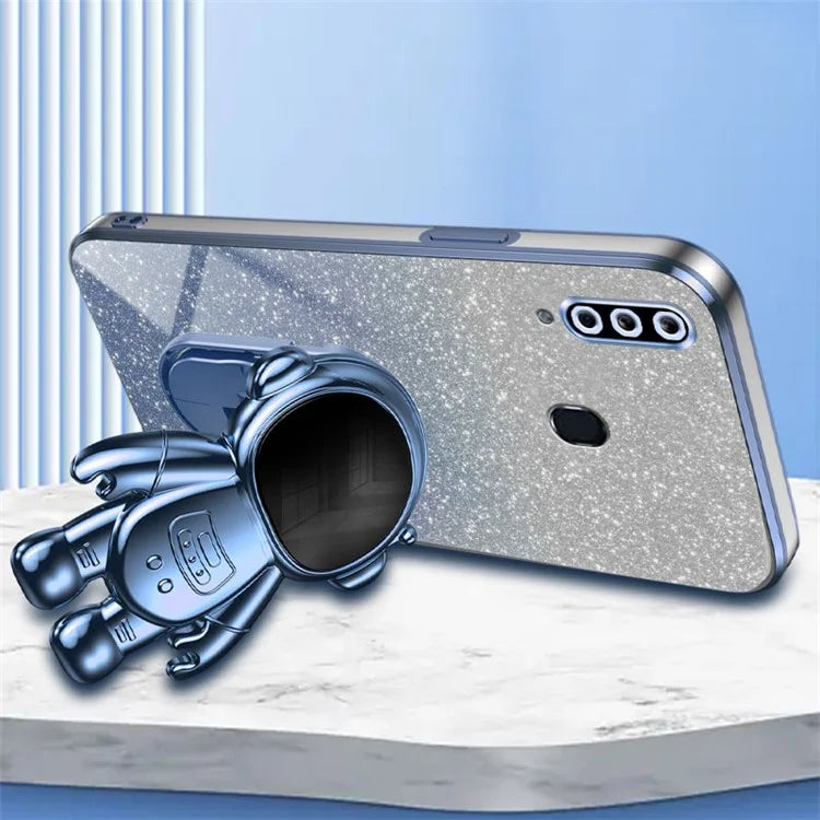 For Samsung Galaxy A20s Phone Cover Drop-resistant PC+TPU Astronaut Kickstand Case