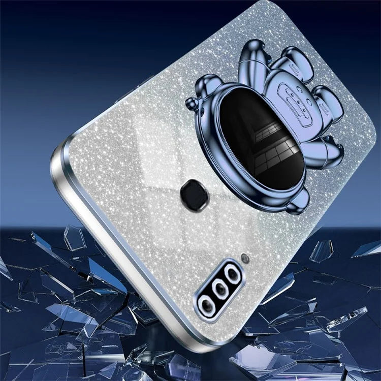 For Samsung Galaxy A20s Phone Cover Drop-resistant PC+TPU Astronaut Kickstand Case