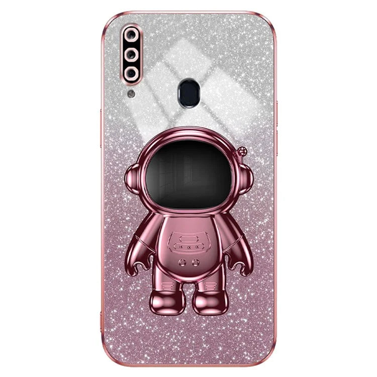 For Samsung Galaxy A20s Phone Cover Drop-resistant PC+TPU Astronaut Kickstand Case