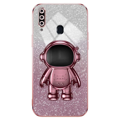 For Samsung Galaxy A20s Phone Cover Drop-resistant PC+TPU Astronaut Kickstand Case