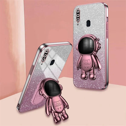 For Samsung Galaxy A20s Phone Cover Drop-resistant PC+TPU Astronaut Kickstand Case