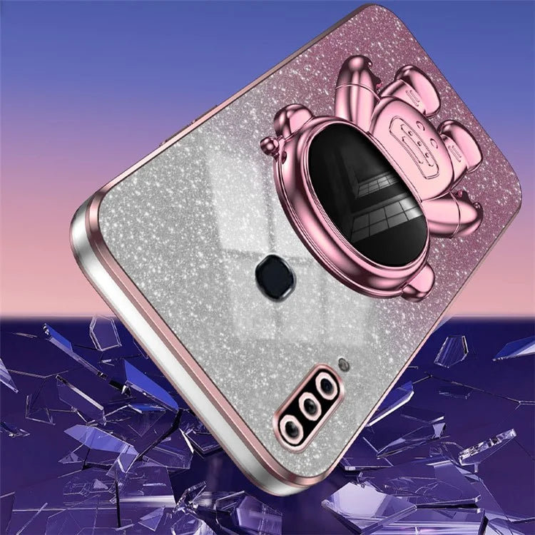 For Samsung Galaxy A20s Phone Cover Drop-resistant PC+TPU Astronaut Kickstand Case