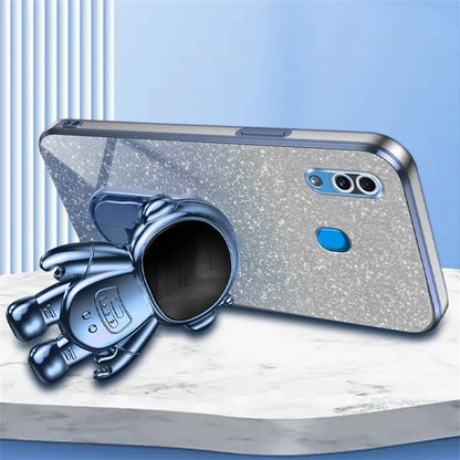For Samsung Galaxy A20 / A30 Case Glitter PC+TPU Astronaut Kickstand Back Cover