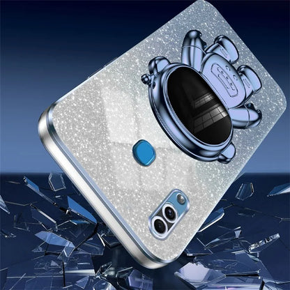 For Samsung Galaxy A20 / A30 Case Glitter PC+TPU Astronaut Kickstand Back Cover