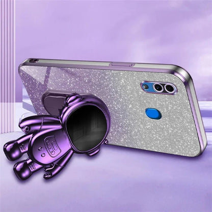 For Samsung Galaxy A20 / A30 Case Glitter PC+TPU Astronaut Kickstand Back Cover