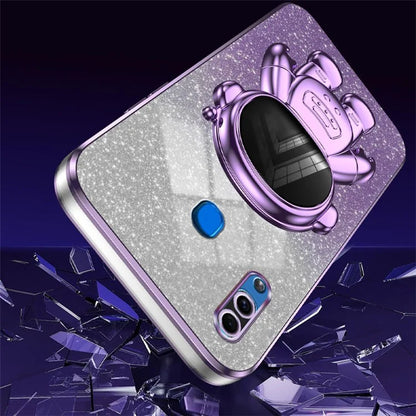 For Samsung Galaxy A20 / A30 Case Glitter PC+TPU Astronaut Kickstand Back Cover