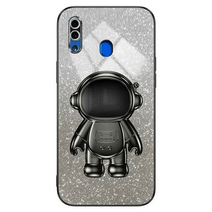 For Samsung Galaxy A20 / A30 Case Glitter PC+TPU Astronaut Kickstand Back Cover