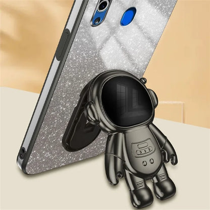For Samsung Galaxy A20 / A30 Case Glitter PC+TPU Astronaut Kickstand Back Cover
