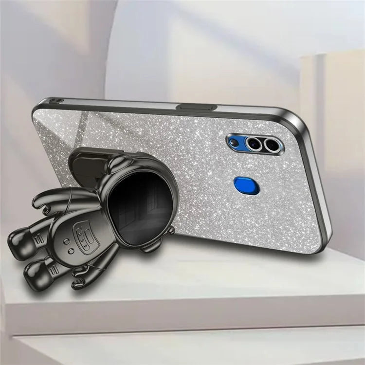 For Samsung Galaxy A20 / A30 Case Glitter PC+TPU Astronaut Kickstand Back Cover