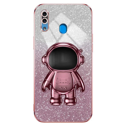 For Samsung Galaxy A20 / A30 Case Glitter PC+TPU Astronaut Kickstand Back Cover