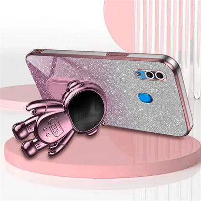 For Samsung Galaxy A20 / A30 Case Glitter PC+TPU Astronaut Kickstand Back Cover