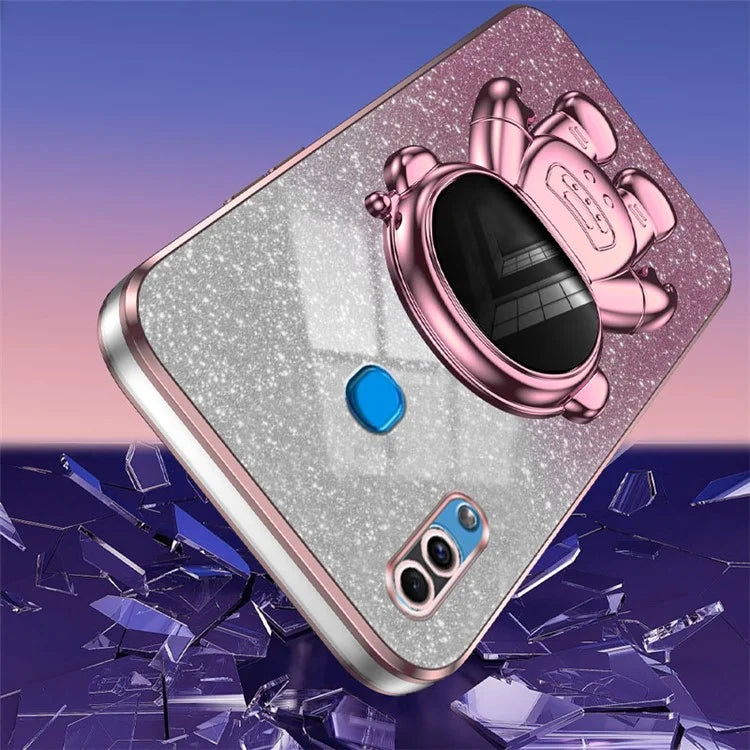 For Samsung Galaxy A20 / A30 Case Glitter PC+TPU Astronaut Kickstand Back Cover