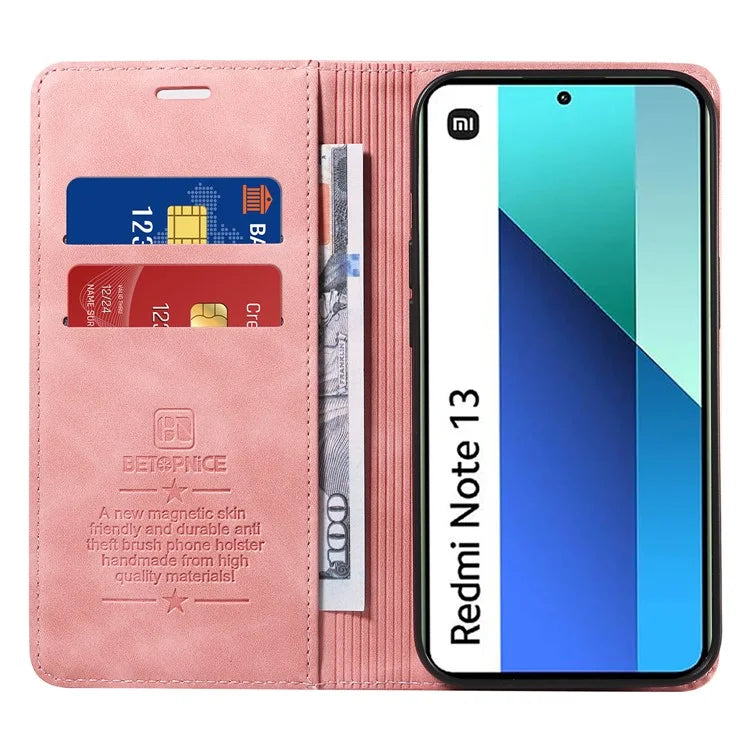 BETOPNICE 003 For Xiaomi Redmi Note 13 4G Case Card Slots RFID Blocking Phone Cover