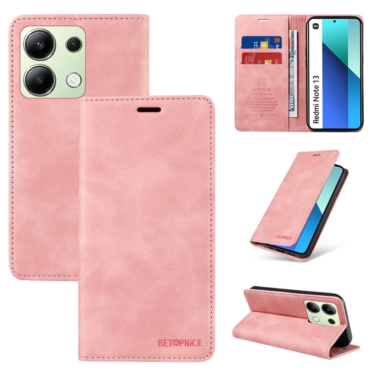 BETOPNICE 003 For Xiaomi Redmi Note 13 4G Case Card Slots RFID Blocking Phone Cover