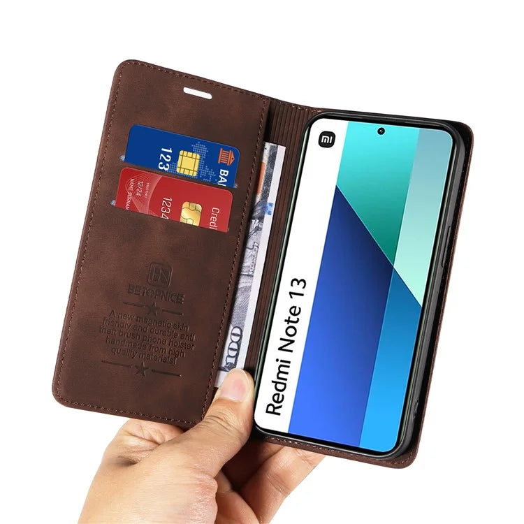 BETOPNICE 003 For Xiaomi Redmi Note 13 4G Case Card Slots RFID Blocking Phone Cover
