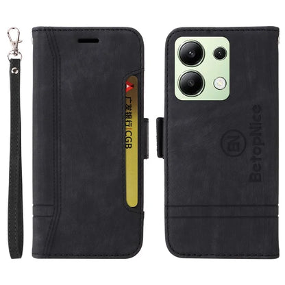 BETOPNICE 001 for Xiaomi Redmi Note 13 4G Case Imprinted Leather Phone Wallet Cover