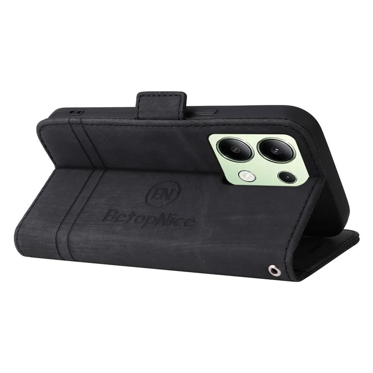 BETOPNICE 001 for Xiaomi Redmi Note 13 4G Case Imprinted Leather Phone Wallet Cover