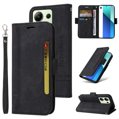 BETOPNICE 001 for Xiaomi Redmi Note 13 4G Case Imprinted Leather Phone Wallet Cover