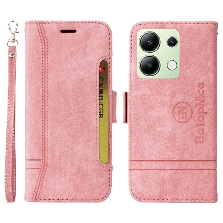 BETOPNICE 001 for Xiaomi Redmi Note 13 4G Case Imprinted Leather Phone Wallet Cover