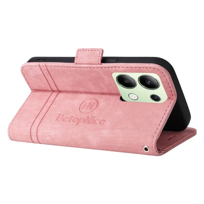 BETOPNICE 001 for Xiaomi Redmi Note 13 4G Case Imprinted Leather Phone Wallet Cover