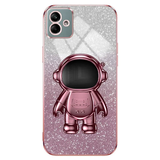 For Samsung Galaxy A04 4G (164.4 x 76.3 x 9.1 mm) Cover Glitter PC+TPU Phone Case with Kickstand