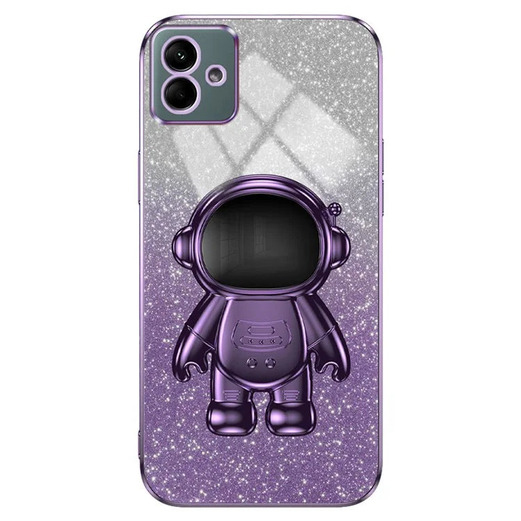 For Samsung Galaxy A04 4G (164.4 x 76.3 x 9.1 mm) Cover Glitter PC+TPU Phone Case with Kickstand