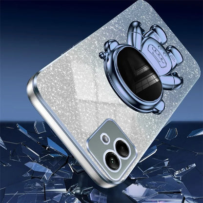 For Samsung Galaxy A04 4G (164.4 x 76.3 x 9.1 mm) Cover Glitter PC+TPU Phone Case with Kickstand