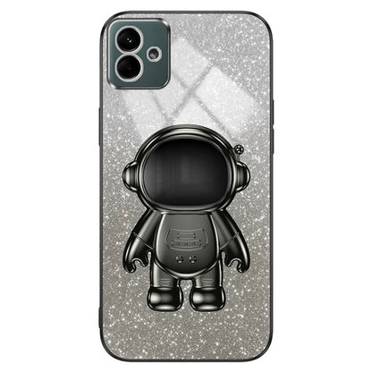 For Samsung Galaxy A04 4G (164.4 x 76.3 x 9.1 mm) Cover Glitter PC+TPU Phone Case with Kickstand
