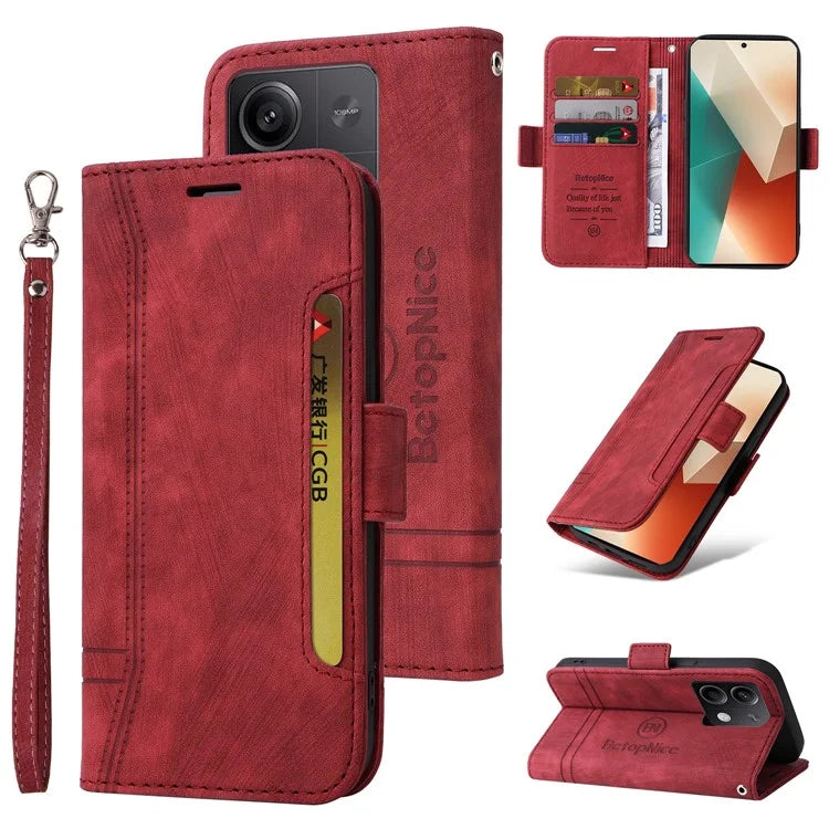 BETOPNICE 001 for Xiaomi Redmi Note 13 5G / Redmi Note 13 5G (China) Case Imprint Leather Cover