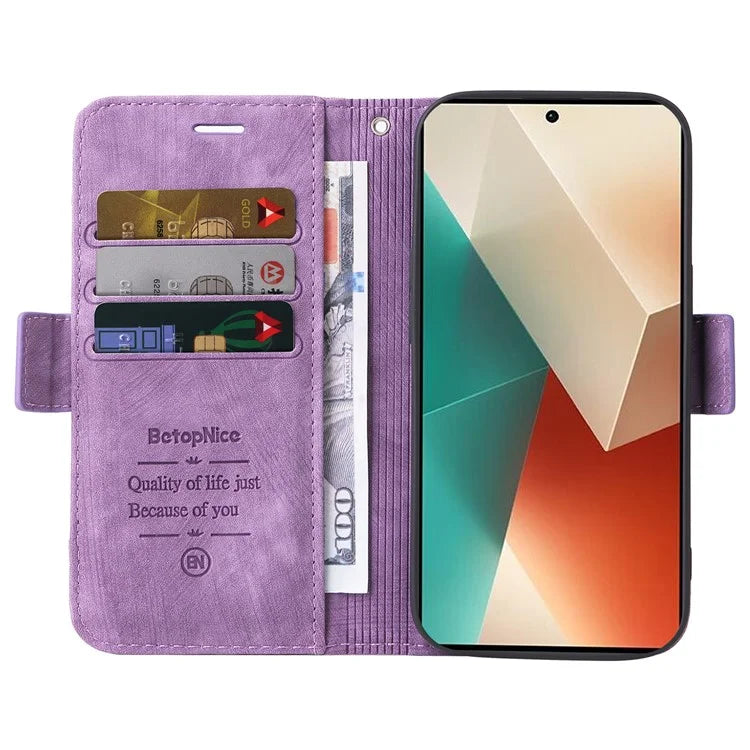 BETOPNICE 001 for Xiaomi Redmi Note 13 5G / Redmi Note 13 5G (China) Case Imprint Leather Cover