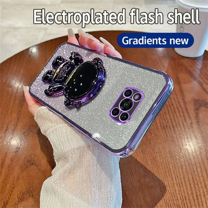 For Xiaomi Poco X3 / X3 NFC / X3 Pro Case Astronaut Kickstand Anti-drop PC+TPU Glitter Phone Cover