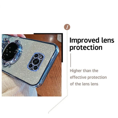 For Xiaomi Poco X3 / X3 NFC / X3 Pro Case Astronaut Kickstand Anti-drop PC+TPU Glitter Phone Cover